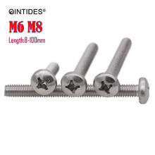 QINTIDES M6 M8 Screw Length 8 -100 Cross Recessed Pan Head Screws 304/316 Stainless Steel Round Head Screw Phillips Screw 2024 - buy cheap