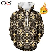 CJLM Luxury Golden Pattern  Hoodies 3D Sweatshirts Thicken Winter Hoodie Men's Winter  Coat Streetwear Coat Top Customizable 2024 - buy cheap