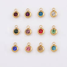 Silver Color/Golden/Rose Golden Stainless Steel Birthstone Charm Birthday Stone Colorful Crystal Birthstone Geboortestenen 60pcs 2024 - buy cheap