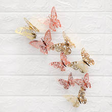 12 pçs/set 3d adesivos de parede borboleta oca para crianças quartos decoração da parede casa diy borboletas frigorífico adesivos decoração do quarto 2024 - compre barato