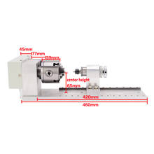 High Precision 4 Jaw Chuck Belt Driven CNC Rotary Axis Ratio 1 to 6 Slide Rail 4th Clamp 80mm Diameter 220mm Length Wood 2024 - buy cheap