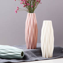 Vaso de plástico imitação de cerâmica branco leitoso, arranjo de flores, cesta de flores para sala de estar, vaso de flores, decoração nórdica para casa 2024 - compre barato