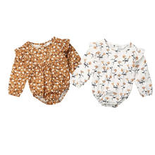 Citgeett New Fall Autumn Newborn Baby Girls Long Sleeve Ruffle Bodysuit Jumpsuit Floral Print Outfit Casual Clothes 2024 - buy cheap