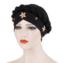 2021 Fashion women head scarf twist flowers Inner hijabs cap solid muslim islamic turban bonnet Arab wrap hijab accessories 2024 - buy cheap