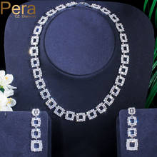 Pera clean brincos geométricos e colares longos, conjunto de joias femininas para casamento j285 corte quadrado branco 2024 - compre barato