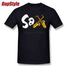 Camiseta de saxo con instrumentos musicales para hombre, Camisa de algodón de talla grande, 4Xl, 5Xl, 6Xl 2024 - compra barato