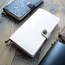 Leather Notebook Retro Journal Handmade DIY Book Button Cover Sketchbook Passport Carry-On Diary Office School Business Memo 2024 - buy cheap