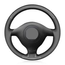 Car Steering Wheel Cover Hand-Stitched Black Genuine Leather Suede Car For VolksWagen VW Golf 4 Passat B5 1996-2003 2024 - buy cheap