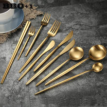 Portable Gold Stainless Steel Dinnerware Fork Spoon Butter Knife Chopstick Set Cutlery Party Wedding Tableware Western Kitchen 2024 - buy cheap