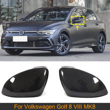 Carbon Fiber Rearview Mirror Covers Caps For Volkswagen VW Golf 8 VIII MK8 2021 Car Side Mirror Covers Caps Case ABS Carbon Look 2024 - buy cheap