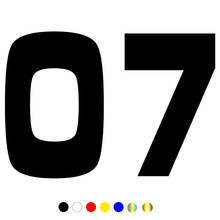 Adesivo de vinil para carro engraçado, adesivo para decoração de automóveis, números 07, prata e preto 2024 - compre barato