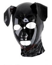 Black dog latex hood mask what is made of 0.4mm thickness natural & flexible latex materials 2024 - buy cheap