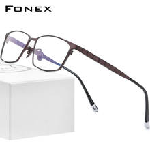 FONEX Pure Titanium Eyeglasses Frame Men 2021 New Male Classic Myopia Optical Prescription Glasses Korean Square Eyewear F85642 2024 - buy cheap