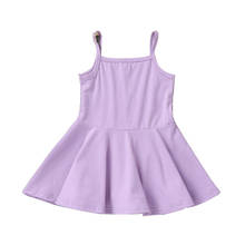 Citgeett-vestido sin mangas liso para niñas, ropa de verano, informal, con tirantes, de 1 a 6 años 2024 - compra barato