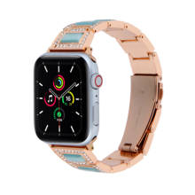 Pulseira de reposição para apple watch, pulseira de resina de metal diamante para apple watch 6 5 4 se de 44mm 40mm e iwatch 3 de 38mm e 42mm. 2024 - compre barato