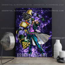 Jotaro kujo star cartaz de jojo bizarre anime, quadros de platina, tela para pintura de parede, decoração de quarto, impressões de decoração para casa 2024 - compre barato