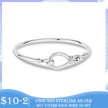 Pulsera de cadena con nudo infinito para mujer, brazalete de plata de ley 2021 100%, joyería de plata esterlina, 925 2024 - compra barato