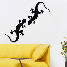 Двойной ящериц настенные наклейки Reptile арт Животные Фреска Съемный домашних животных наклейки для стены в гостиной домашний наклейка 2024 - купить недорого