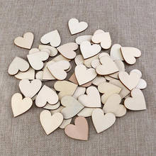 100Pcs/Bag Love Heart Shape Wood Wooden Craft Christmas Wedding Home Decor DIY Birthday Decoration Party Favor Scrapbooking 2024 - buy cheap