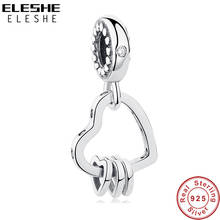 Fashion New 925 Sterling Silver Bead Charm Love Heart Pendant Charm Fit Bracelet Necklace Women DIY Jewelry 2024 - buy cheap