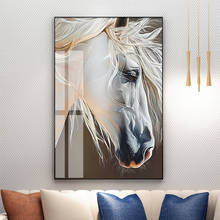 Современные абстрактные плакаты и принты в скандинавском стиле, Белая лошадь, животные, художественная живопись на холсте, настенные картины для декора гостиной, Куадрос 2024 - купить недорого