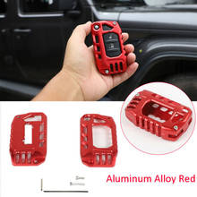 New Arrival High Quality Red Alloy Key Cover Case Protector Shell For Jeep Wrangler JL JT Gladiator 2018+ 2024 - buy cheap