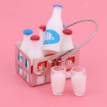 Kwaii детские игрушки 1 набор 1/12 весы белая молочная корзина и бутылка молока кукольный дом мебель для еды игрушки Миниатюрные кукольные игрушки 2024 - купить недорого