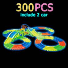 2020 Railway Magical Racing Track Play Set Educational DIY Bend Flexible Race Track Electronic Flash Light Car Toys For children 2024 - buy cheap