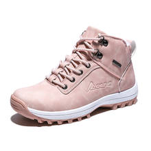 Women Winter Hiking Boots Waterproof Ankle Boots Keep Warm Leather Shoes Female Outdoor Trekking Boots Big Size 35-42 Pink Shoes 2024 - buy cheap