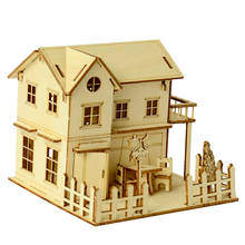 3D Пазл деревянный миниатюрный ручной работы 1/24 DIY Кукольный дом набор мебель модель #2 2024 - купить недорого