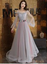 chinese dress skirt women long-sleeved trailing annual meeting hosted fairy dress sling long female banquet party evening dress 2024 - buy cheap