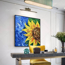 Hand-painted Abstract Yellow Sunflower Painting By Acrylic Modern Wall Art Hand Painted Oil Painting For living Room Decoration 2024 - buy cheap