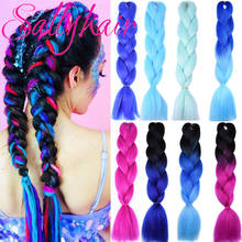 Ombre Synthetic Braiding Hair Sallyhair 24inch 3 Tone Colored Crochet Jumbo Braids High Temperature Fiber Bulk Hair Extensions 2024 - buy cheap