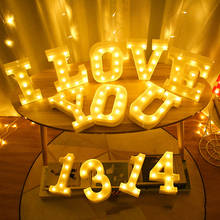 Lámpara de luz LED con letras y números para decoración, luminaria Creativa Digital de 0-9 A-Z para Navidad, boda, fiesta de cumpleaños, regalo 2024 - compra barato