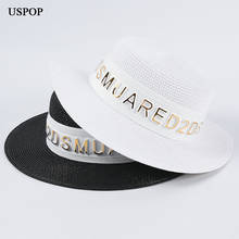 USPOP-Sombrero para el sol plano con letras para mujer, sombrero de paja con letras, para playa, protección solar 2024 - compra barato