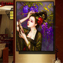 diamond painting Retro art, beautiful woman, flowers  5d diy handmade embroidery kit full square/round drill home decor 2024 - buy cheap