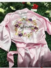 custom Flower Birthday party gifts Wedding personalized Team Bride robes Bridesmaid gift satin kimono robe 2024 - buy cheap