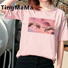 Vintage Aesthetic Michelangelo T Shirt Women Grunge Summer Top Cartoon T-shirt Cute Vaporwave Graphic Tees Unisex Tshirt Female 2024 - buy cheap