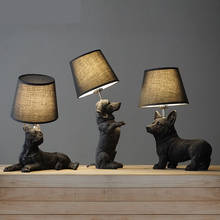 Luminária de mesa em led com animais criativos, abajur para decoração de casa, quarto, sala de estar, cães, resina 2024 - compre barato