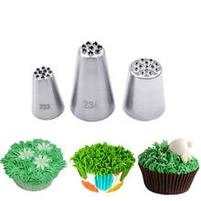 3 Pcs/set Stainless Steel Grass Tips Icing Piping Nozzles Fondant Cake Decorating Pastry Sets Tools 2024 - buy cheap