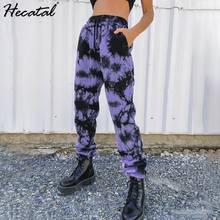 Calça de moletom feminina heeatal, calça de moletom solta com cintura alta e tintura para corrida feminina, macacão gótico feminino 2024 - compre barato