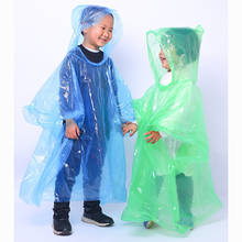 1 шт. детские защитные дождевики, одноразовые аварийные водонепроницаемые пылезащитные дождевики, Детское Пончо для защиты от слюны 2024 - купить недорого