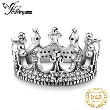 JewelryPalace Vintage Tiara Crown Solid 925 Sterling Silver Cubic Zirconia Cool Star Punk Band Rings for Women Fashion Jewelry 2024 - buy cheap