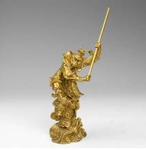 COPPER STATUE Pure copper Qi Tian great sage Sun Wukong defeats Buddha copper monkey household geomancy copper ware 2024 - buy cheap