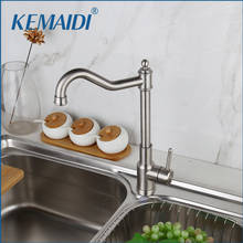 Kemaidi processo escovado torneira da cozinha giratória torneira da bacia de 360 graus rotação quente & fria misturadores água quente e fria misturadora 2024 - compre barato