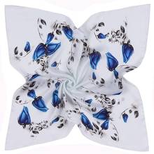 53cm*53cm New Small Silk Scarf Rose Flower Pattern Summer Neck Scarf Hanky Cravat Fashion Headwear Woman Scarves Fashion ACC 2024 - buy cheap