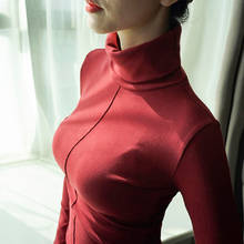 De moda jersey de coreana estilo Skinny invierno de cuello alto suéter de las mujeres Bodycon básica jersey de manga larga de las mujeres para FemmeTop 2024 - compra barato