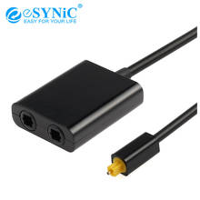 Esynic 1 a 2 divisor adaptador de duplicador de fibra óptica para toslink cabo de áudio digital 1 macho toslink para 2 fêmea toslink cabo 2024 - compre barato