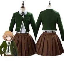 Danganronpa Fujisaki Chihiro-Disfraz de uniforme escolar, abrigo, camisa, vestido, traje de niña, zapatos de Carnaval para Halloween 2024 - compra barato
