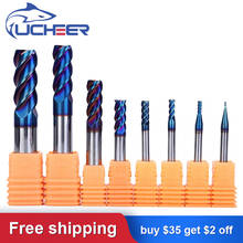 UCHEER 1pc  blue nano 4fluites End Mill Tungsten Carbide Milling Cutter CNC Machine Tools 2024 - buy cheap